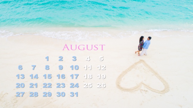 2018年8月桌面日历壁纸