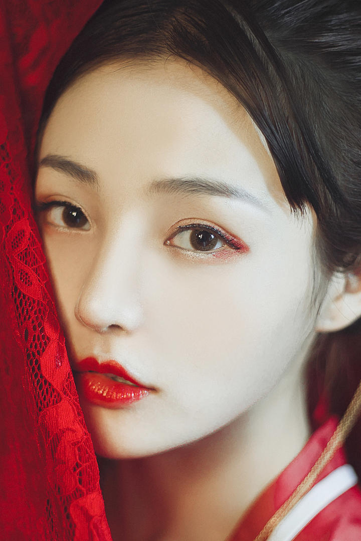 高颜值古装汉服美女特写图片