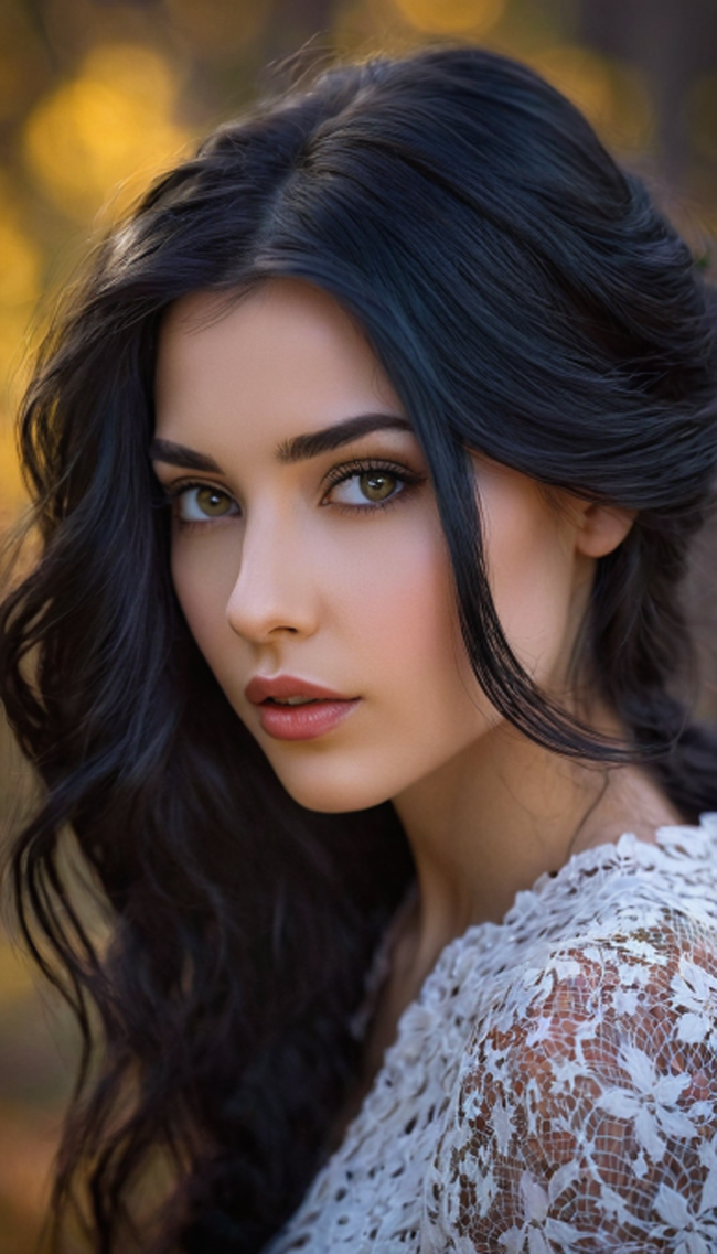 性感白色蕾丝衫侧颜美女写真图片