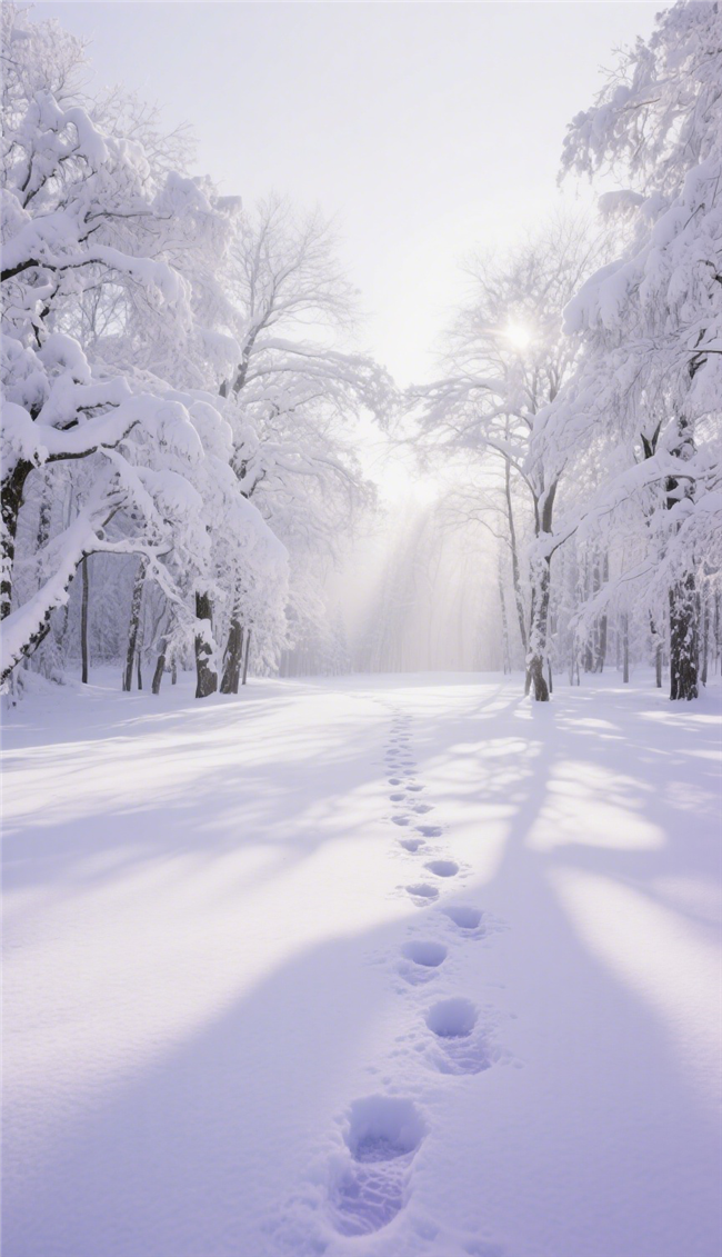 冬季银装素裹树林雪景风光摄影图片