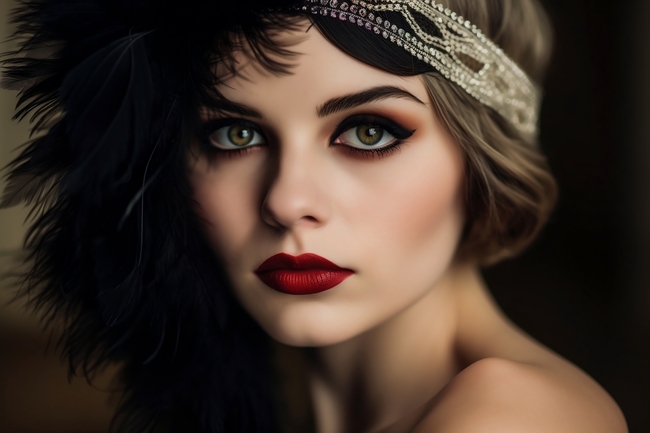 欧美性感红唇美女人像艺术写真摄影图片