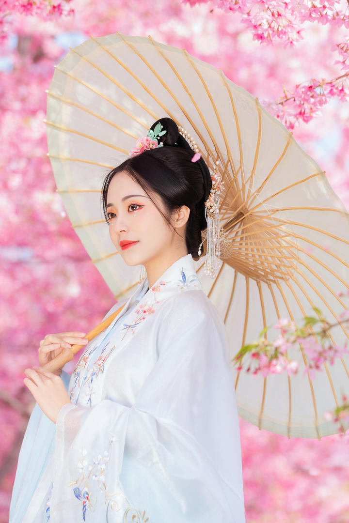 撑着油纸伞的古装汉服美女高清壁纸图片大全