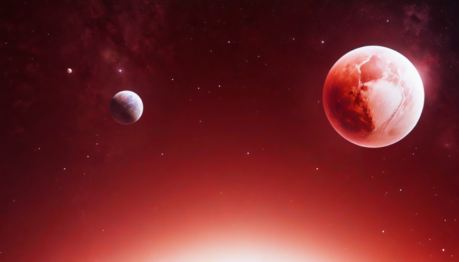 红色宇宙太空星球摄影图片