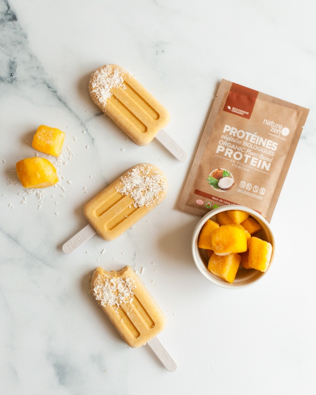 芒果布丁冰棒和椰蓉图片