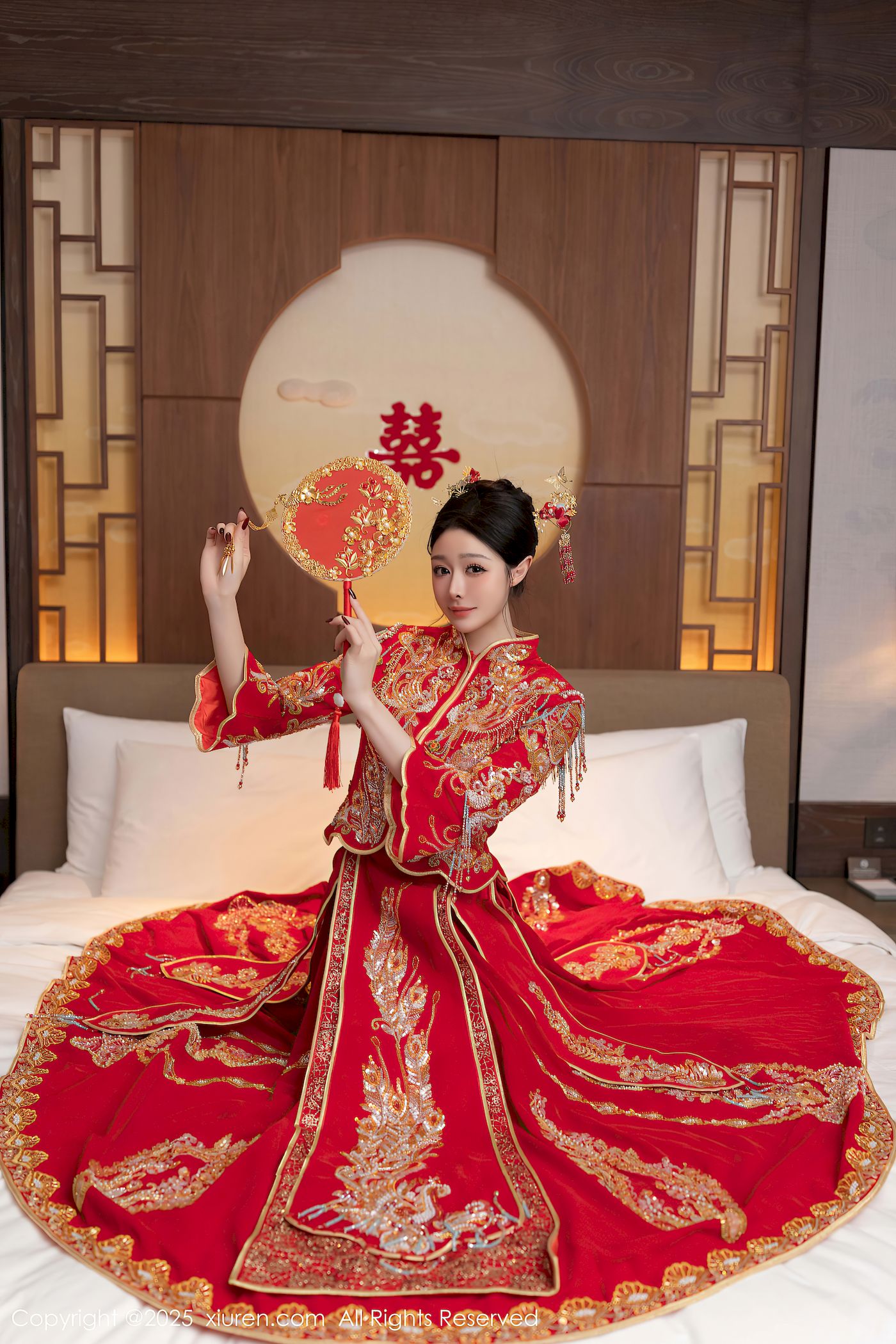 秀人网美女模特逗逗DouDou红色新婚主题马来西亚旅拍