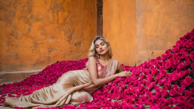 性感妖娆金发美女个人艺术摄影图片