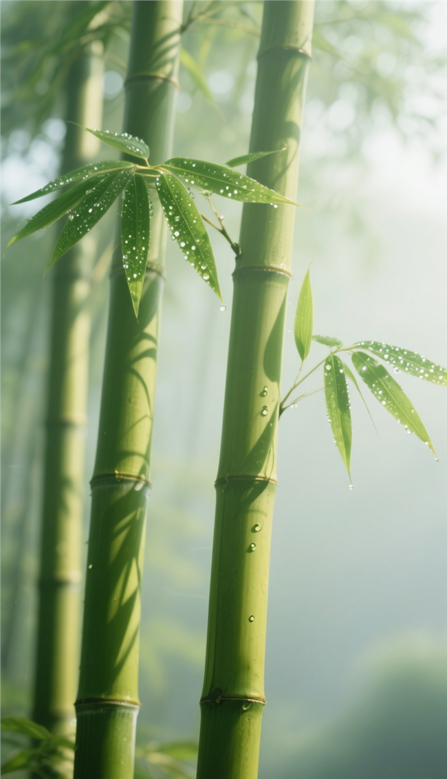 几株修长的竹子摄影图片