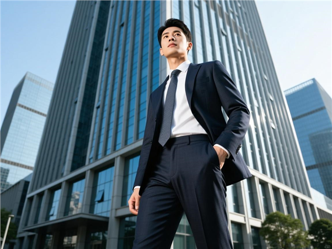 亚洲黑色商务装帅哥摄影图片