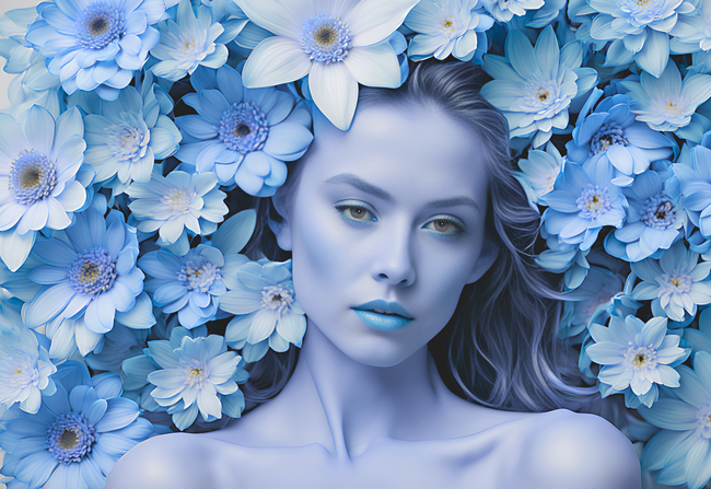 滤镜风格鲜花美女艺术写真照图片