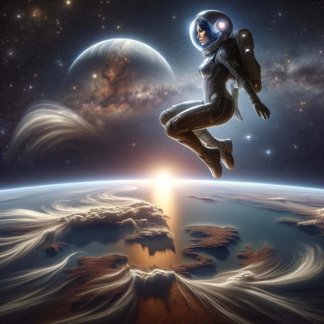 宇宙星系星球太空宇航员插画设计图片