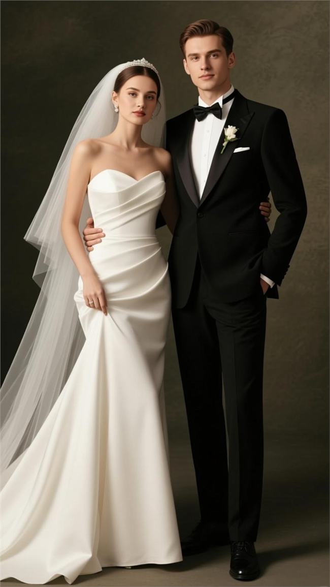 欧美俊男靓女婚纱写真摄影图片