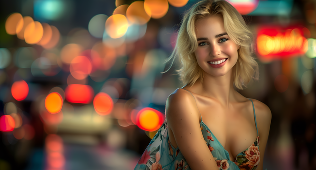 欧美午夜散景性感美女写真图片