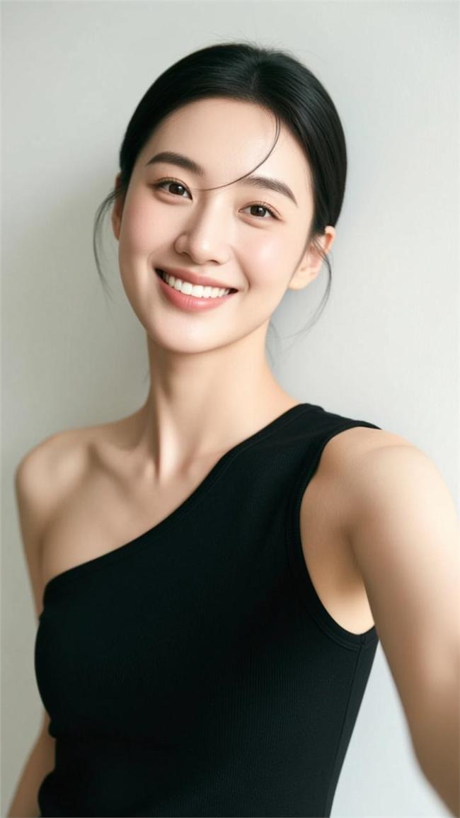 清新风自拍美女人像摄影图片