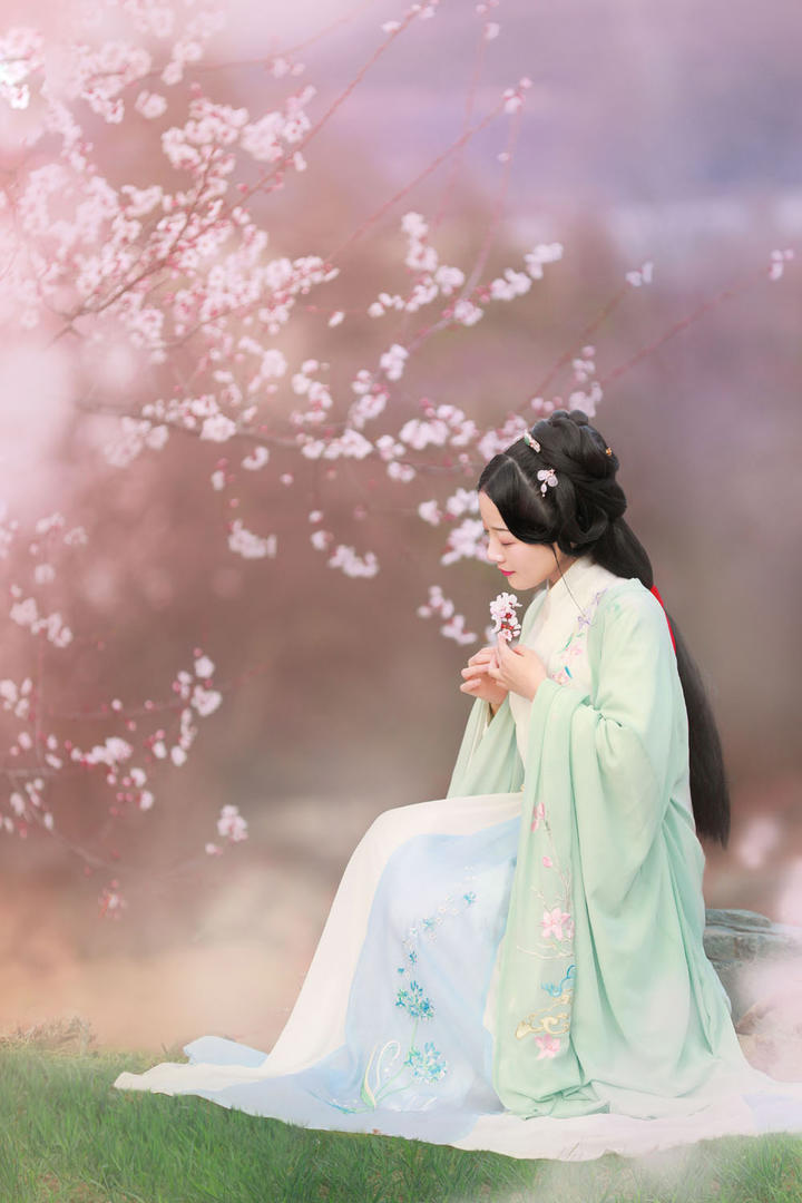 梅林里的古装美女图片