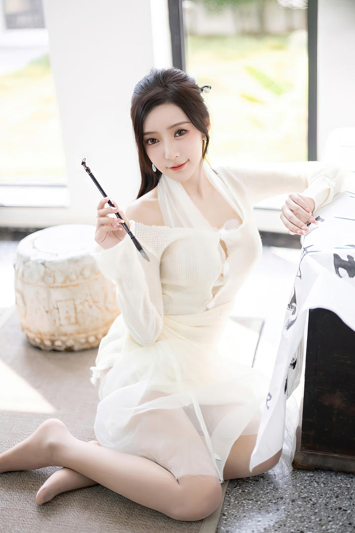 写书法的气质女人优雅图片王馨瑶个人写真照片