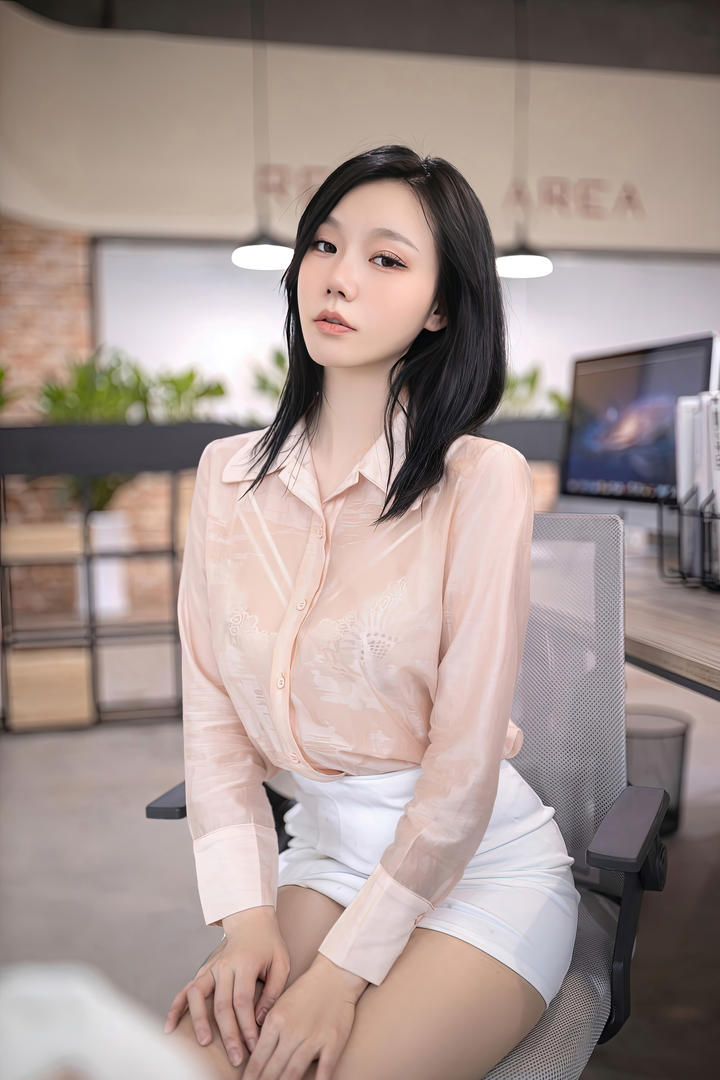 穿超短裙的勾魂美女秘书安然女白领办公室激情写真图片