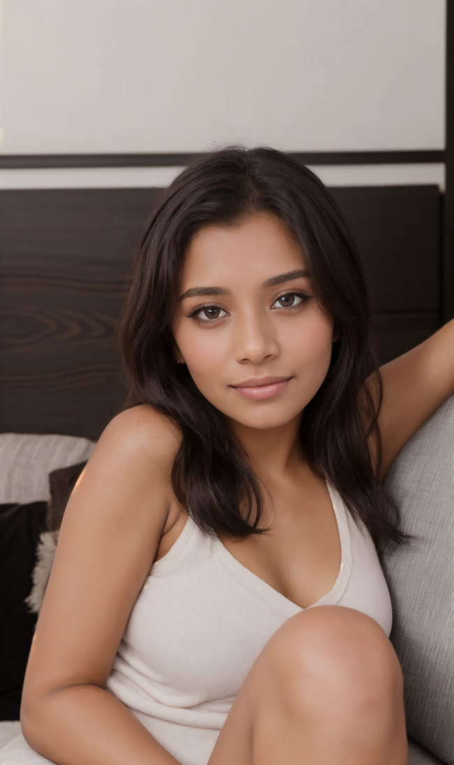 性感白色背心少女诱惑人体摄影图片