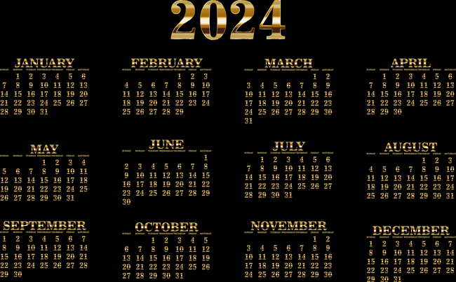 2024年日历表图片素材