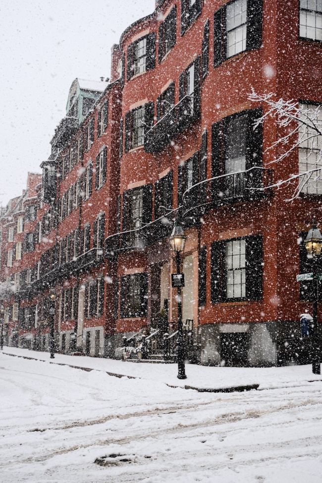 城市建筑唯美雪景图片
