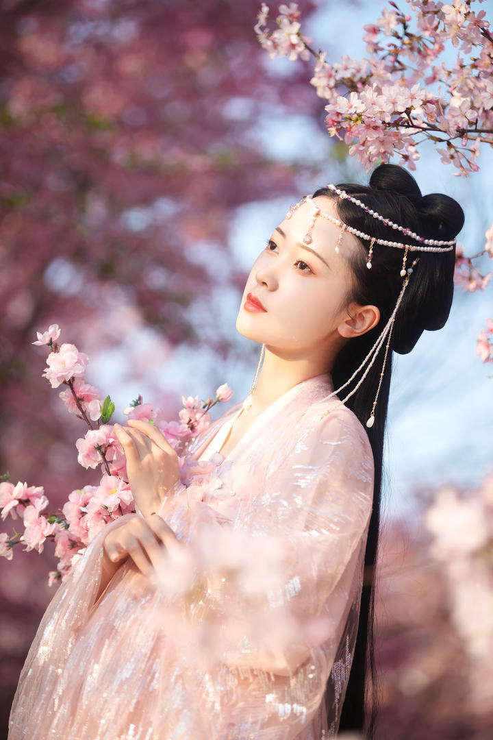 手捧樱花极品美女古装艺术写真图片大全