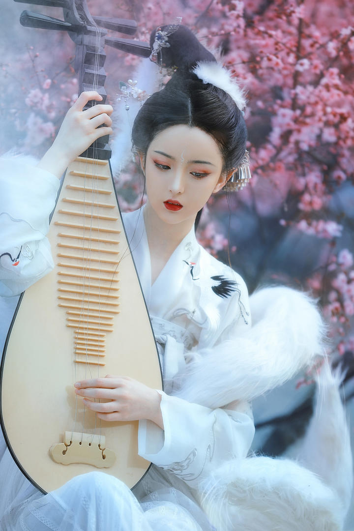 超高清弹琵琶的古装美女艺术写真图片