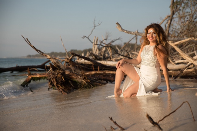 海滩婚纱写真个人图片