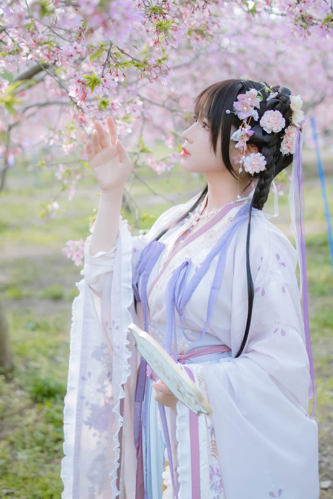 萌妹子Nyako喵子 - 樱花汉服花神祈愿户外写真