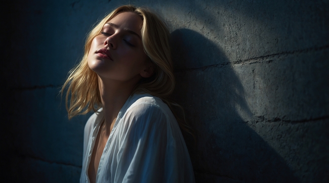 深夜光影艺术欧美美女写真图片