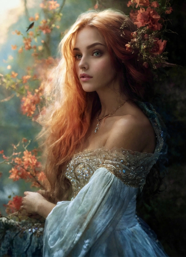 唯美性感公主风美女人像写真艺术图片