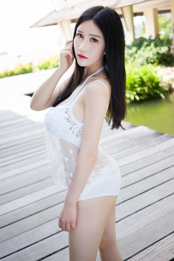 魅妍社美女模特于姬Una黑丝美腿内衣诱惑兰卡威旅拍