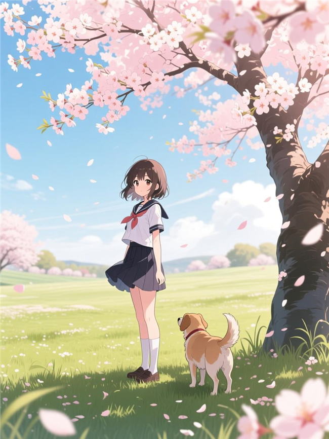 二次元动漫女孩插画图片