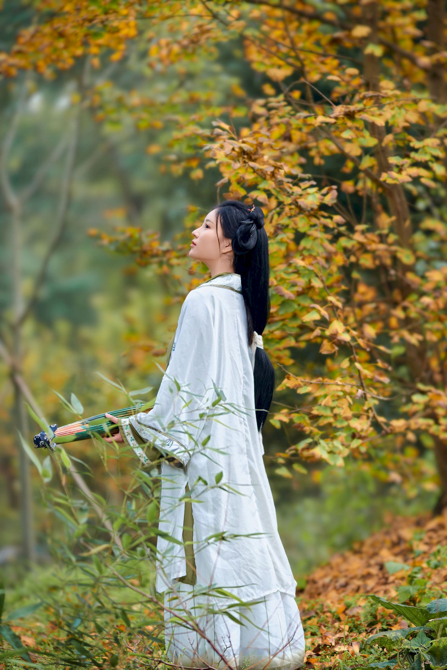 户外姑娘Nnian天青色等烟雨秋色如画秋兮主题写真