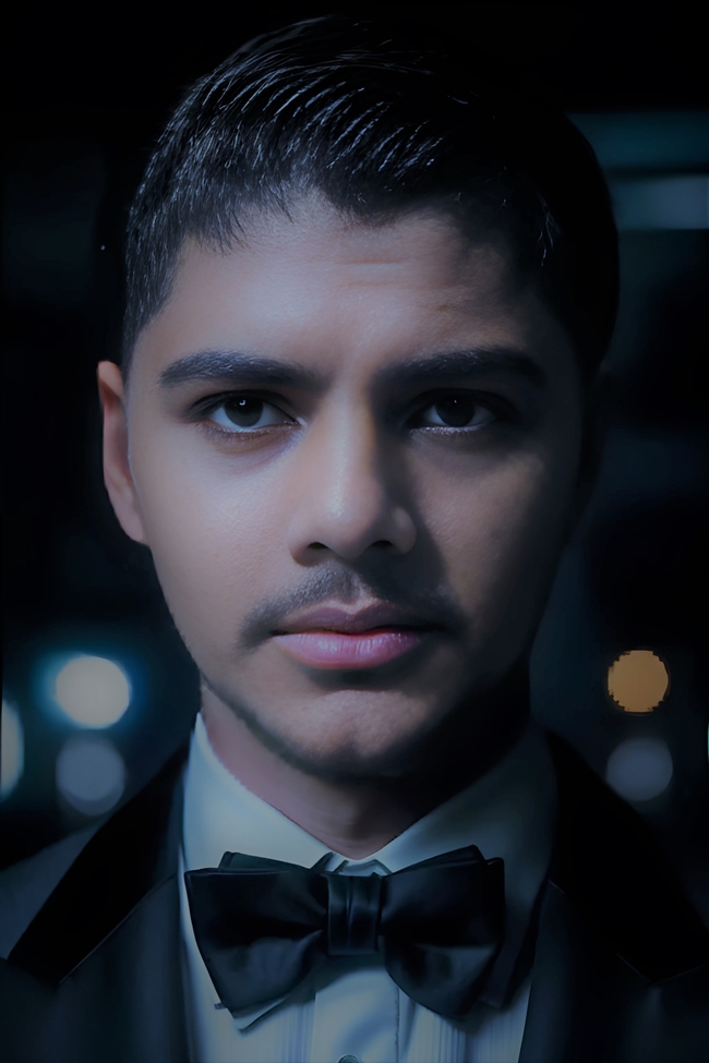 欧美帅气大背头帅哥肖像摄影图片