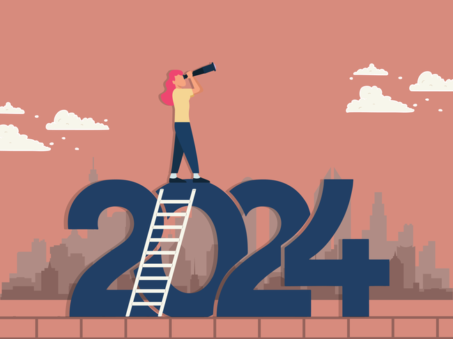 2024年目标卡通插画设计图片