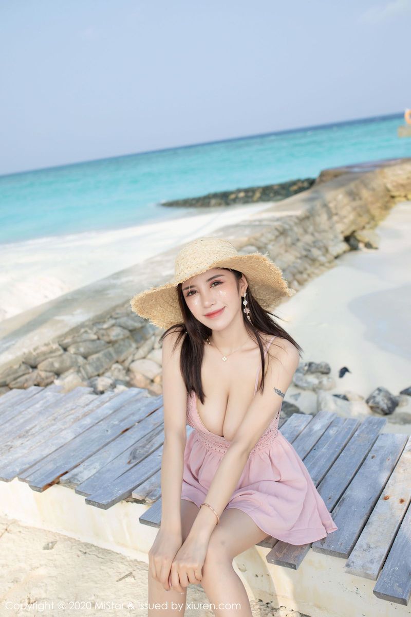 魅妍社美女模特陈思琪Art沙滩比基尼内衣诱惑马尔代夫旅拍