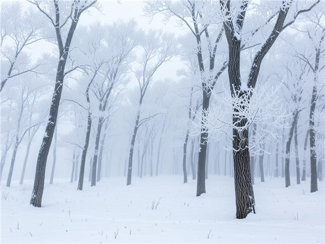 唯美冬季树林雾凇雪景摄影图片