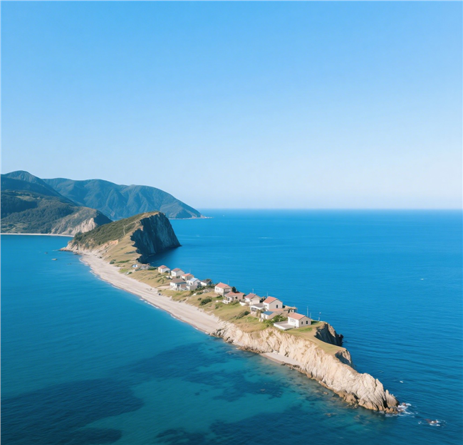 蓝色天空大海海岛山水风光图片
