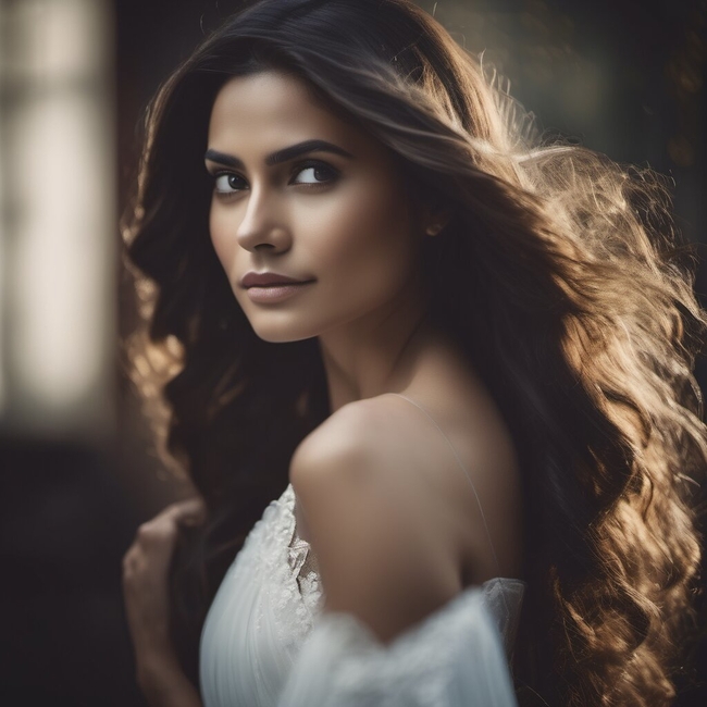 欧美优雅气质回眸侧颜美女写真图片