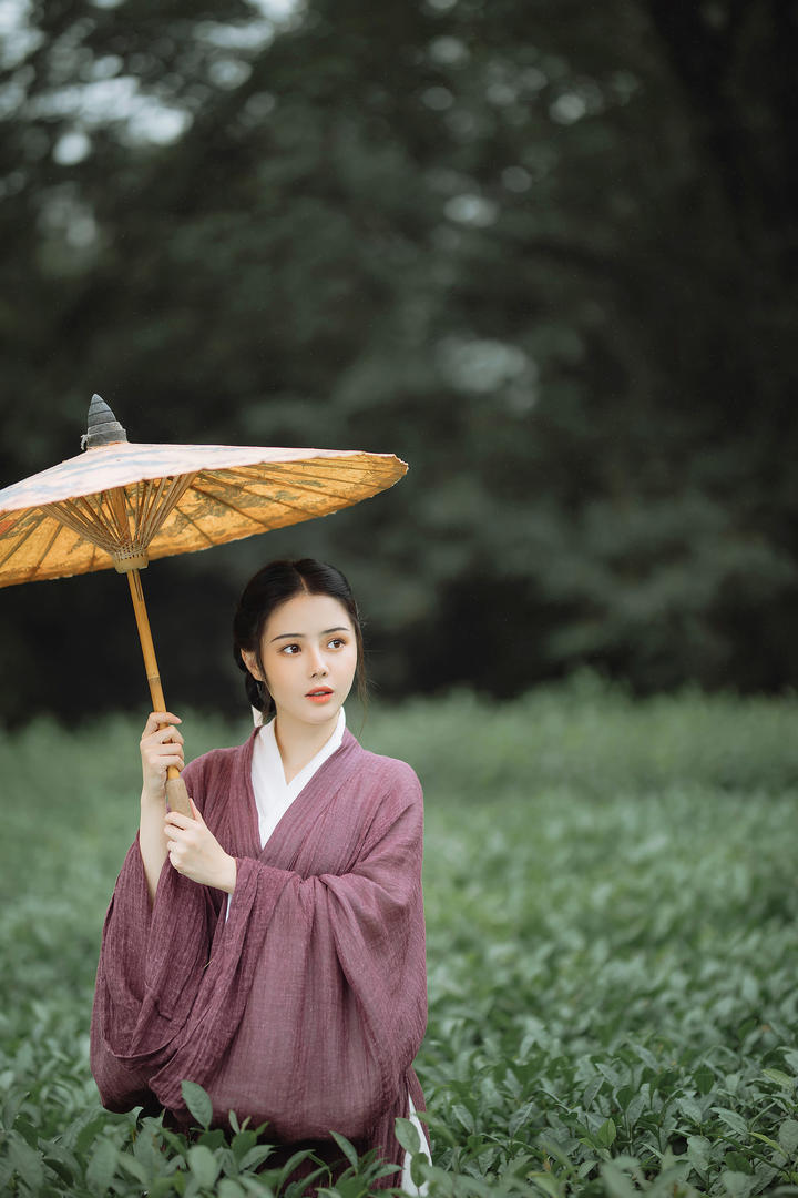 茶园里的唯美意境古装汉服美女壁纸高清大图