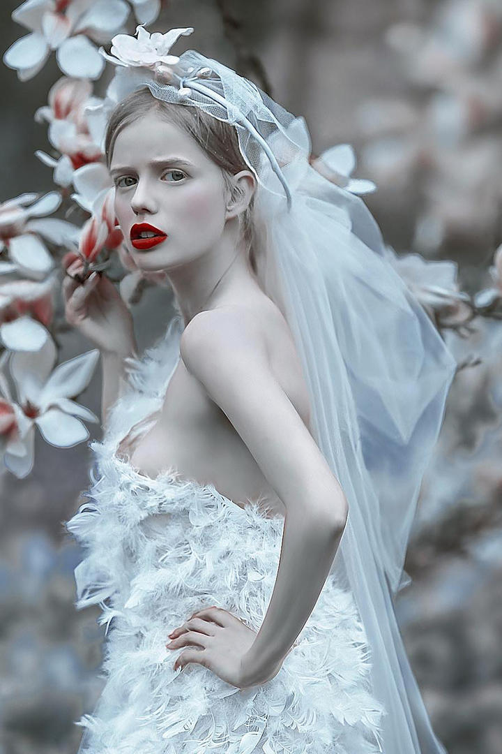 穿着婚纱的国外美女艺术写真图片