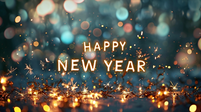 新年快乐烟花摄影图片