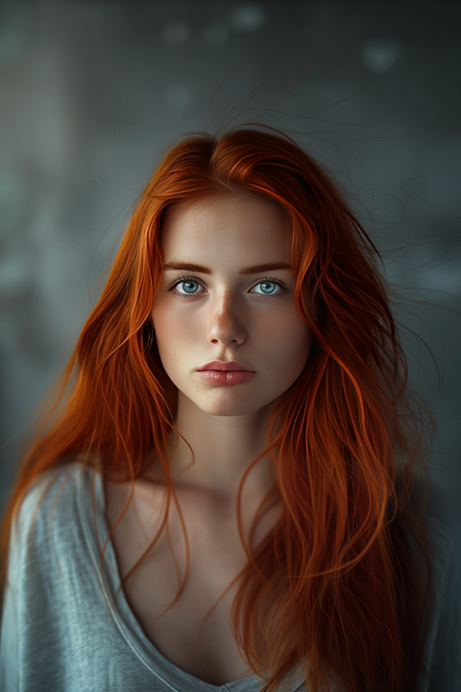 欧美飘逸长发美女染发发型图片