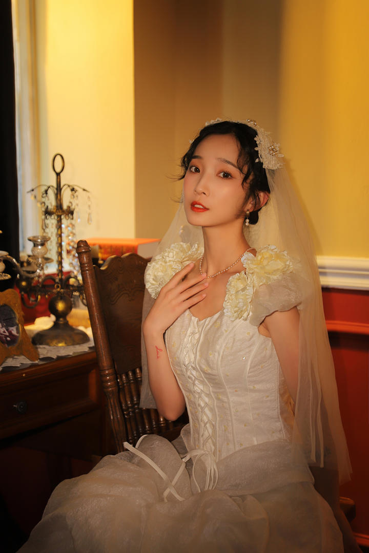 穿婚纱的新娘GoGo人体艺术摄影图片