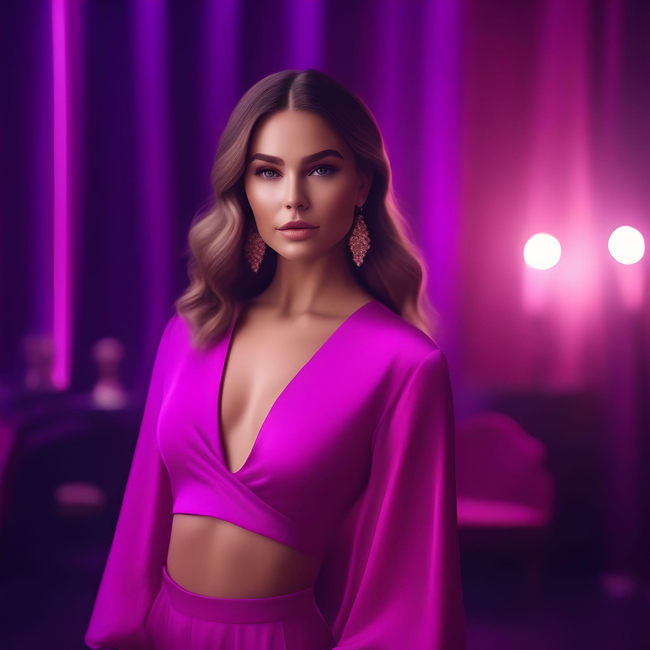 欧美午夜性感紫色格调美女人体摄影图片