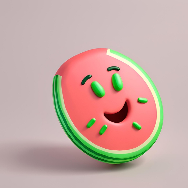 可爱西瓜3D模型设计图片