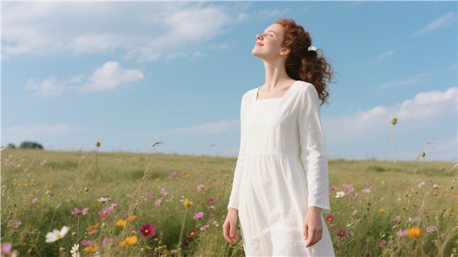 享受大自然的欧美美女图片