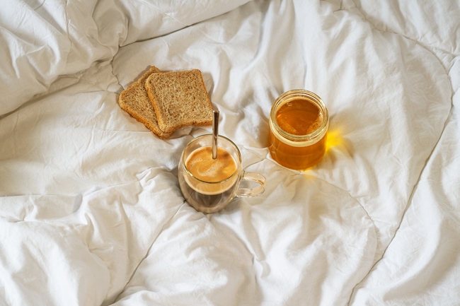 咖啡蜂蜜面包吐司图片