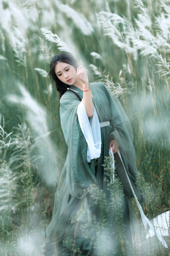 中国古典清纯女生荒野唯美艺术摄影大图
