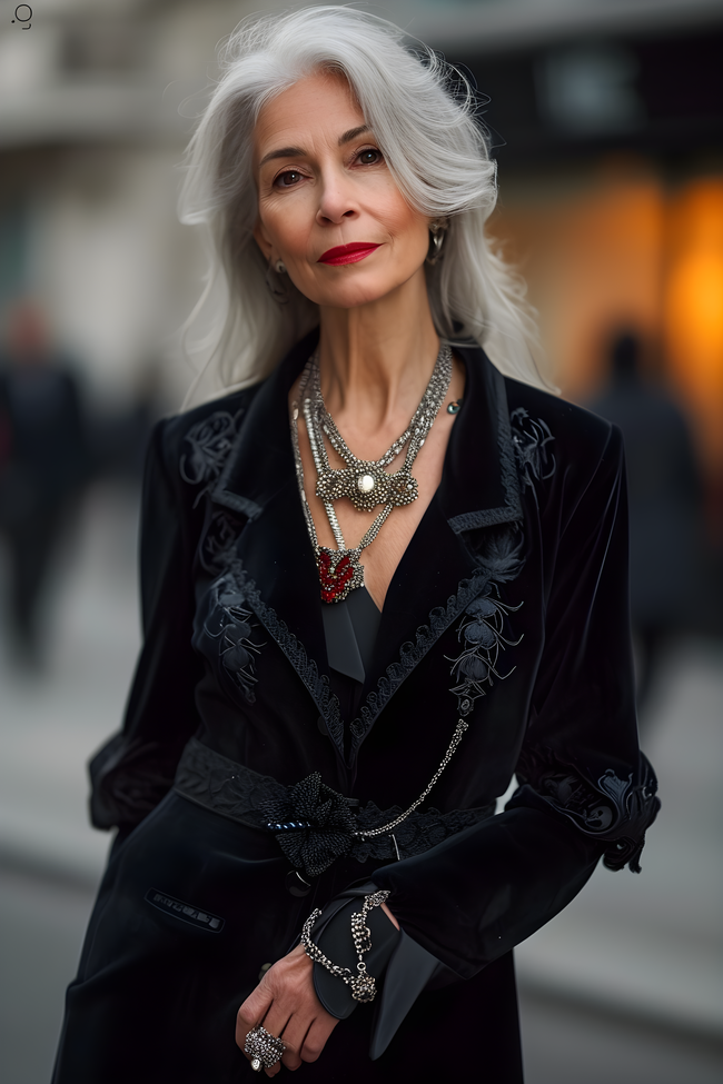 欧美优雅气质老年美女写真图片