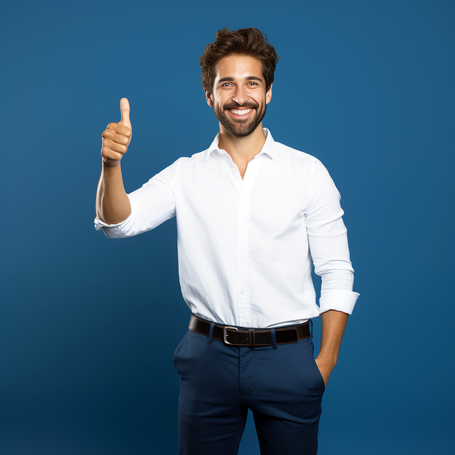 竖起大拇指点赞帅哥图片